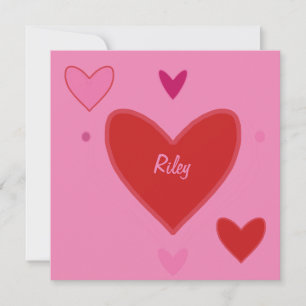 Vackra röda och rosa hjärtan Alla hjärtans dag-kor Julkort