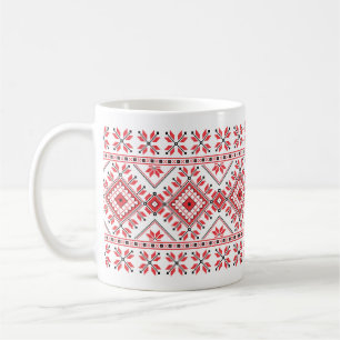 Vackra Röda och svarta sydvästra Sticka Mönster Kaffemugg
