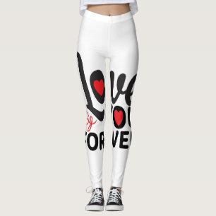 Vackra, röda och vita valentinlaggar leggings