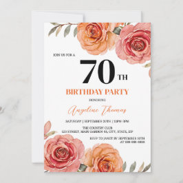 Vackra röda Orangen Ro Birthday Inbjudningar