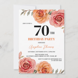 Vackra röda Orangen Ro Birthday Inbjudningar