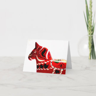 Vackra röda Orangen Svenska Dala Horse Card Tack Kort