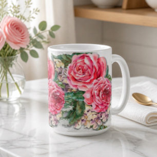 Vackra röda rosor 15oz klassisk mugg
