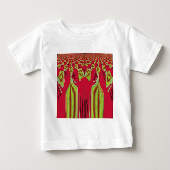 Vackra, rödaktiga och Gult Afrikas stamkonst Tee Shirt (Framsida)