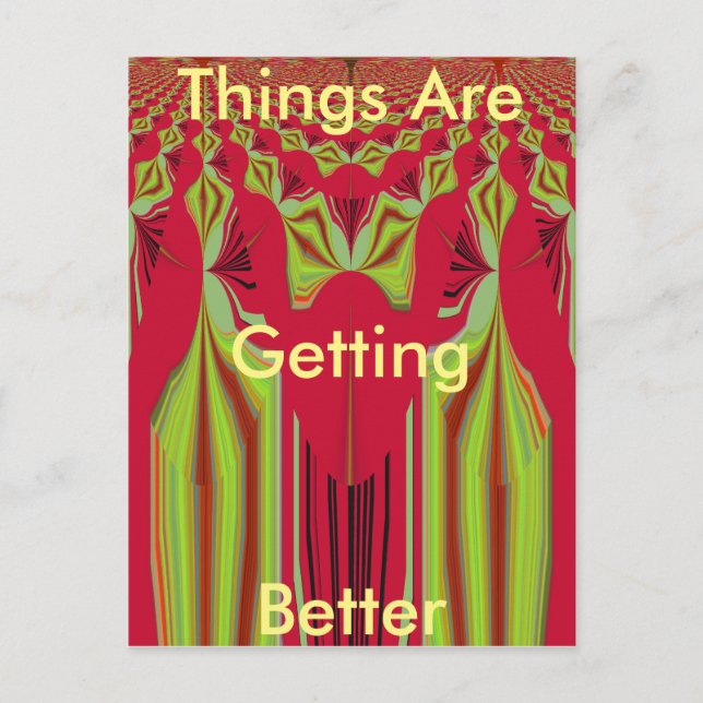 Vackra, rödaktiga och Gult Afrikas stamkonst Vykort (Framsida)