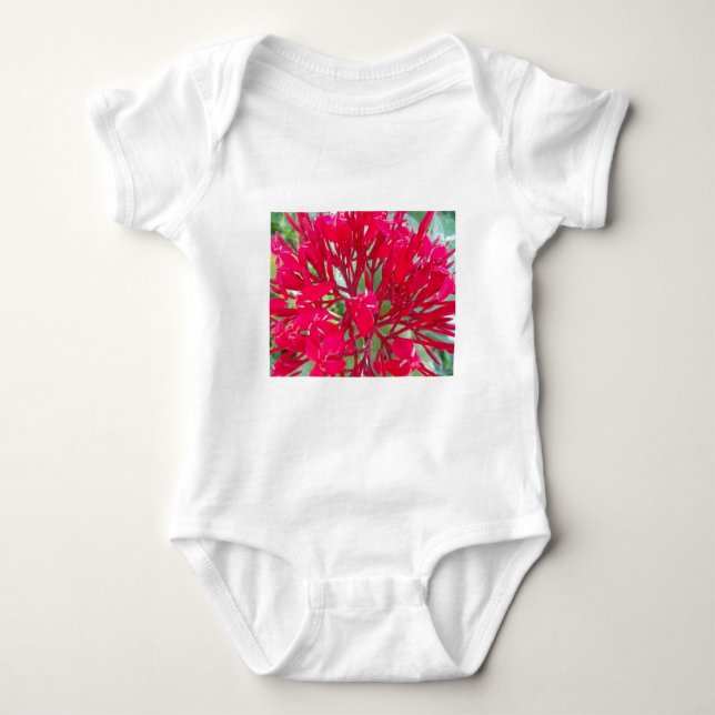 Vackra rödblommor från Fantastisk Infant Creeper Tee Shirt (Framsida)