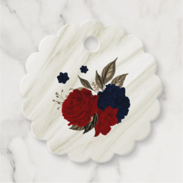 Vackra rödblommor och marinblommor botaniska gåvor etiketter