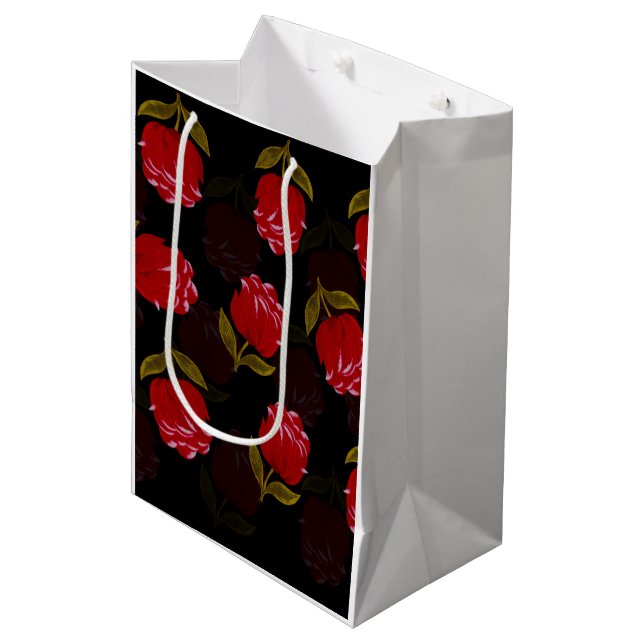 Vackra rödgenomskinliga ro-broidery mönster (Framsidan Vinklad)
