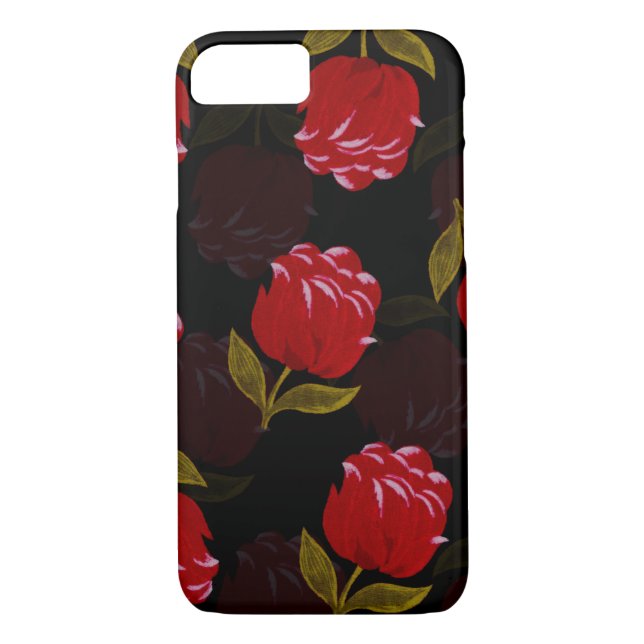 Vackra rödgenomskinliga ro-broidery mönster Case-Mate iPhone skal (Baksida)
