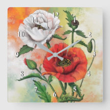 Vackra rödvita poppies - Migent målning Art