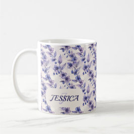 Vackra Romantic Vår Violet Girly Flowers Kaffemugg