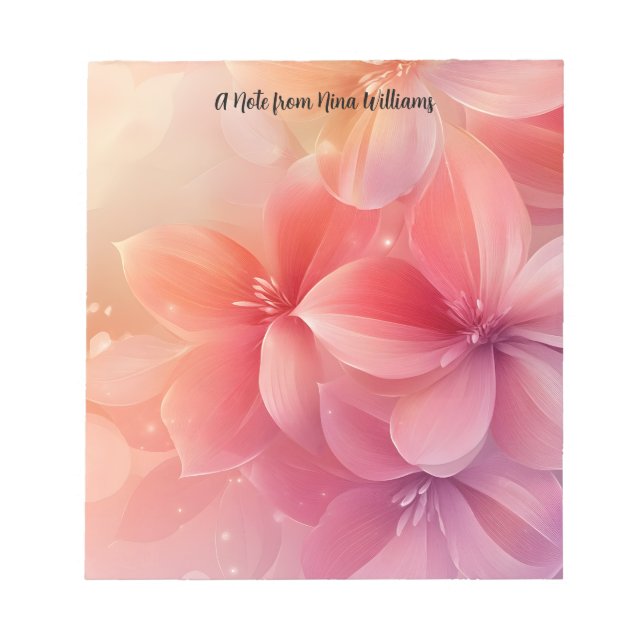 Vackra Romantiska blommor Anteckningsblock (Framsida)