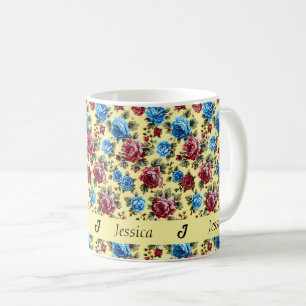 Vackra Romantiska Vår Färgglada Flickaktiga Blommo Kaffemugg