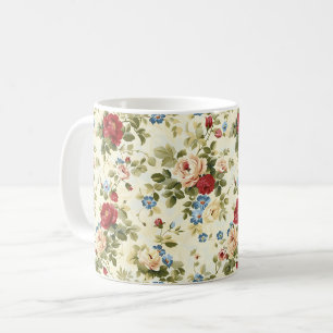 Vackra Romantiska Vår Röda Flickaktiga Blommor Kaffemugg