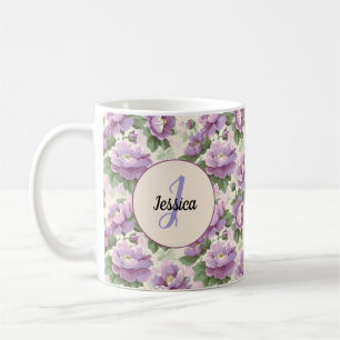 Vackra Romantiska Vår Violetta Feminina Blommor Kaffemugg