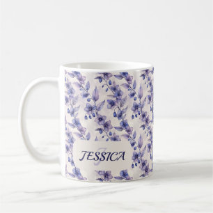 Vackra romantiska vår violetta flickaktiga blommor kaffemugg