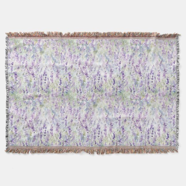Vackra Romantiska Violetta Blommor   Filt (Framsidan)