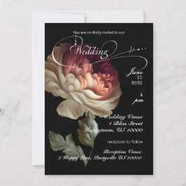 Vackra romska gamla världsmålade P1bläck Flower Inbjudningar