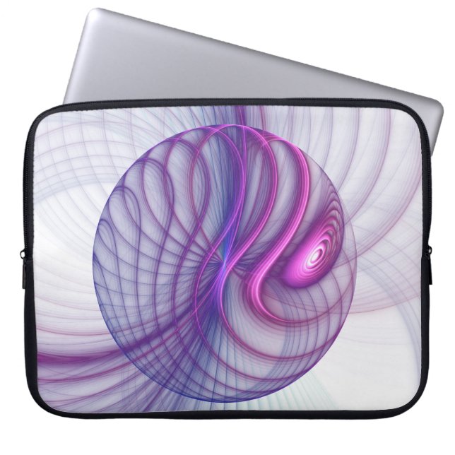 Vackra rörelser Abstrakt fraktal konst Rosa Laptop Sleeve (Framsidan)