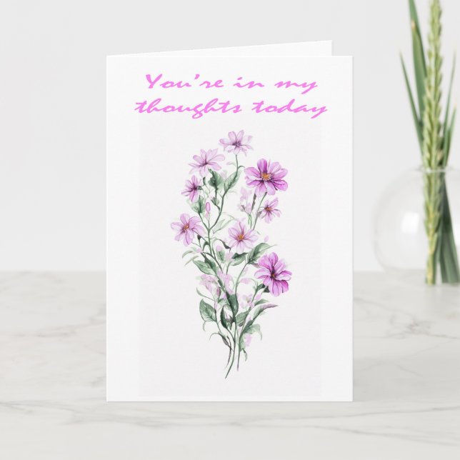 Vackra rosa anemoneblommor som påminner om dig kort (Framsida)