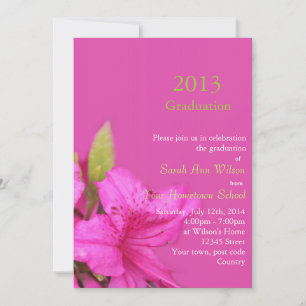 Vackra rosa azalea blommor examens inbjudan