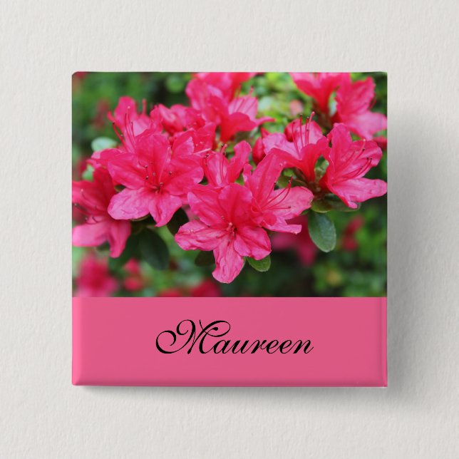 vackra rosa azaleor blommor namn knapp (Framsida)