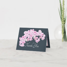 Vackra Rosa Blommiga Tack Botaniska Blommor Kort