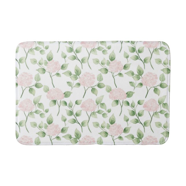 Vackra Rosa Blommor Gröna blad   Badrumsmatta (Framsidan)