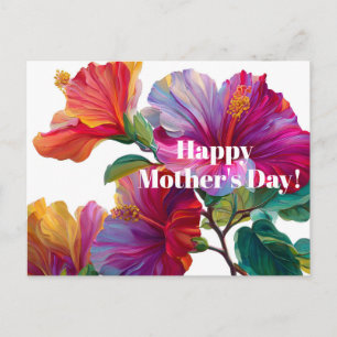 Vackra rosa blommor lila på mors dag vykort