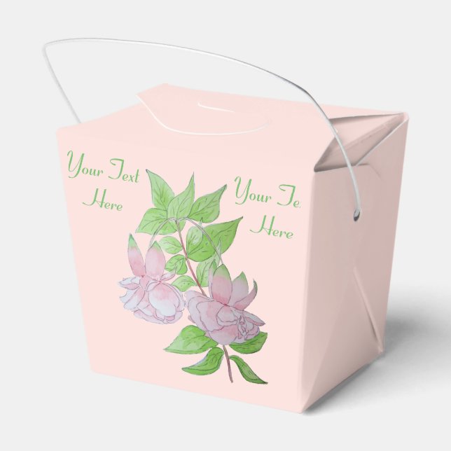 vackra rosa blommor med blad för bröllop presentaskar (Baksidan Sidan)