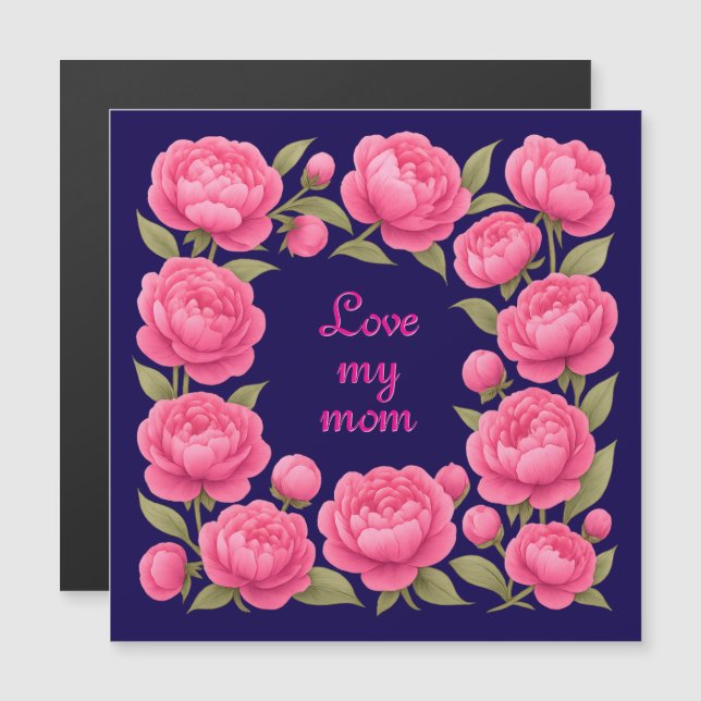 Vackra rosa blommor till mors dag (Fram/baksida)