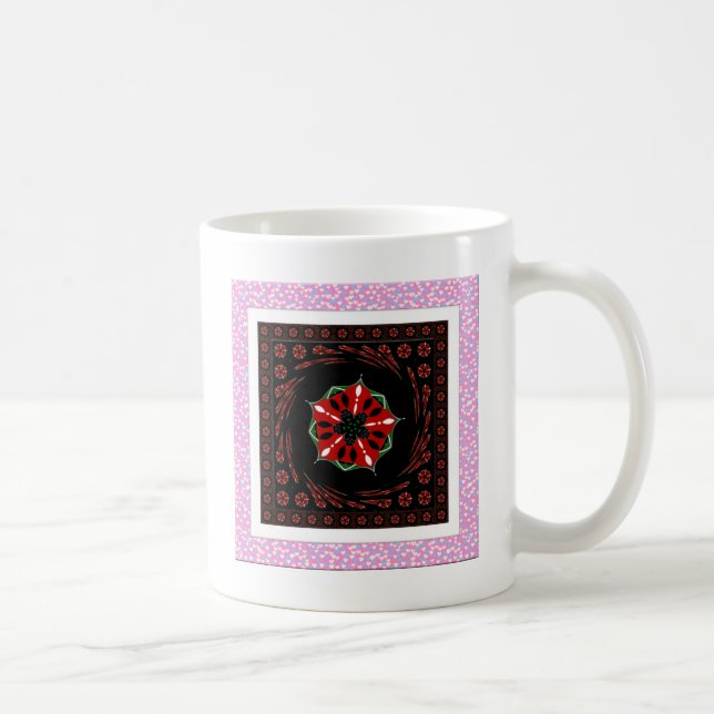 Vackra Rosa Blue White Hearts of Kärlek Design Kaffemugg (Höger)