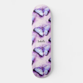 Vackra Rosa Butterflies Mini Skateboard Bräda 18,5 Cm