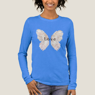 Vackra rosa fjärilsvingar t shirt