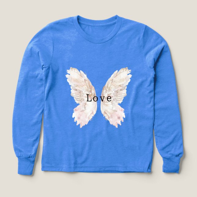 Vackra rosa fjärilsvingar t shirt (Design framsida)