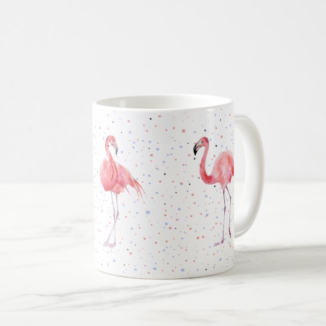 Vackra rosa flamingos mönster kaffemugg (Framsida höger)