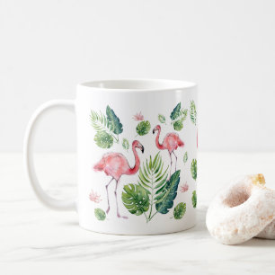 Vackra rosa flamingos mönster kaffemugg