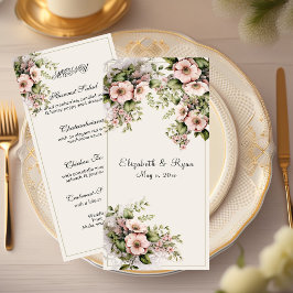 Vackra Rosa Flowers Greenery Vines Meny