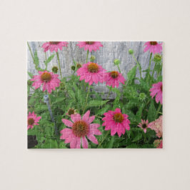 Vackra Rosa Flowers i Garden Puzzle Pussel