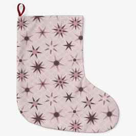 Vackra rosa geo-stjärnor - mönster. stor julstrumpa