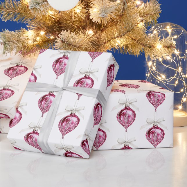 Vackra Rosa Glam Juldekorationer Presentpapper (Helgdagar)