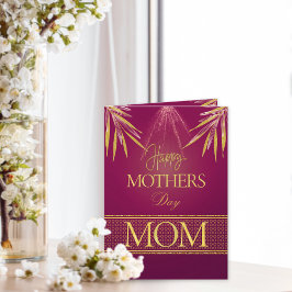 Vackra Rosa Guld Palmer Anpassad Mors Dag Kort