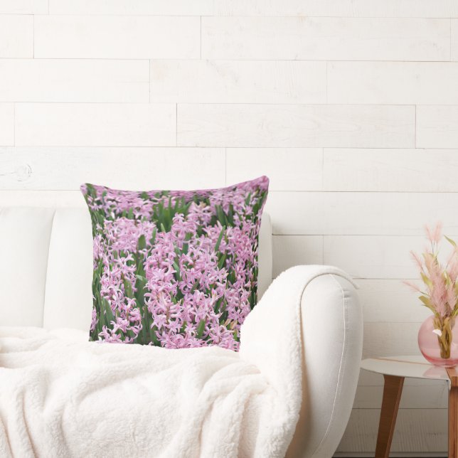Vackra rosa hyacinter kudde (Soffa)