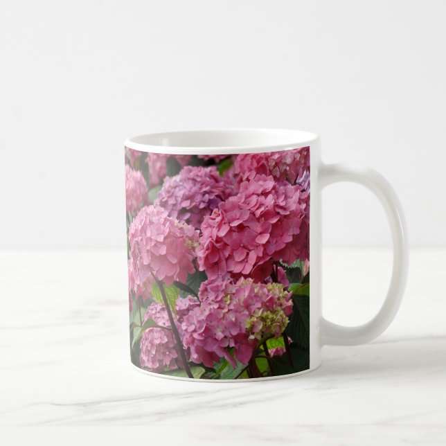 Vackra rosa hydrangeablommor kaffemugg (Höger)