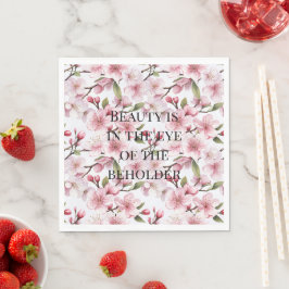 Vackra rosa körsbärsblommor bröllopsdusch pappersservett