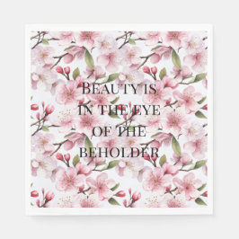 Vackra rosa körsbärsblommor bröllopsdusch pappersservett