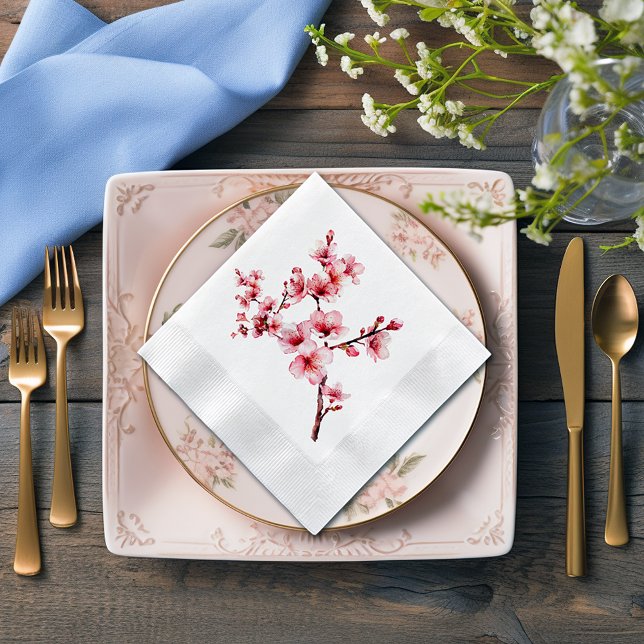 Vackra rosa körsbärsträd blommar pappersservett (Skapare uppladdad)