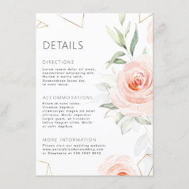 Vackra rosa nyanser Rodnad Geometriska bröllopsdet Tilläggskort