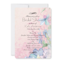 Vackra rosa och blå vilda blommor bröllopsdusch