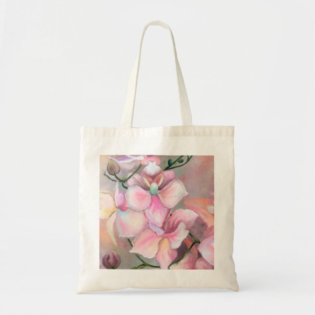 Vackra Rosa Orchid Flowers - Originalfärg Tygkasse (Framsidan)
